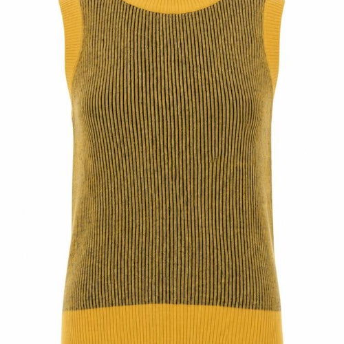 Tu Women's Yellow Mock Neck Sleeveless Knit Vest Size 10