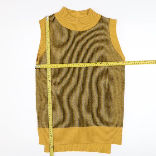 Tu Women's Yellow Mock Neck Sleeveless Knit Vest Size 10