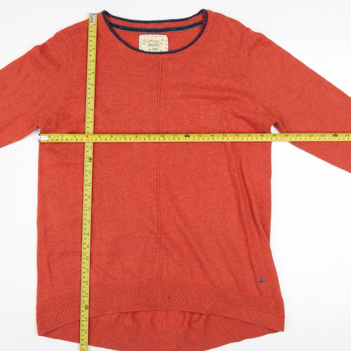 Mantaray Women’s Orange 3/4 Sleeve Crew Neck Pullover Jumper Size 14