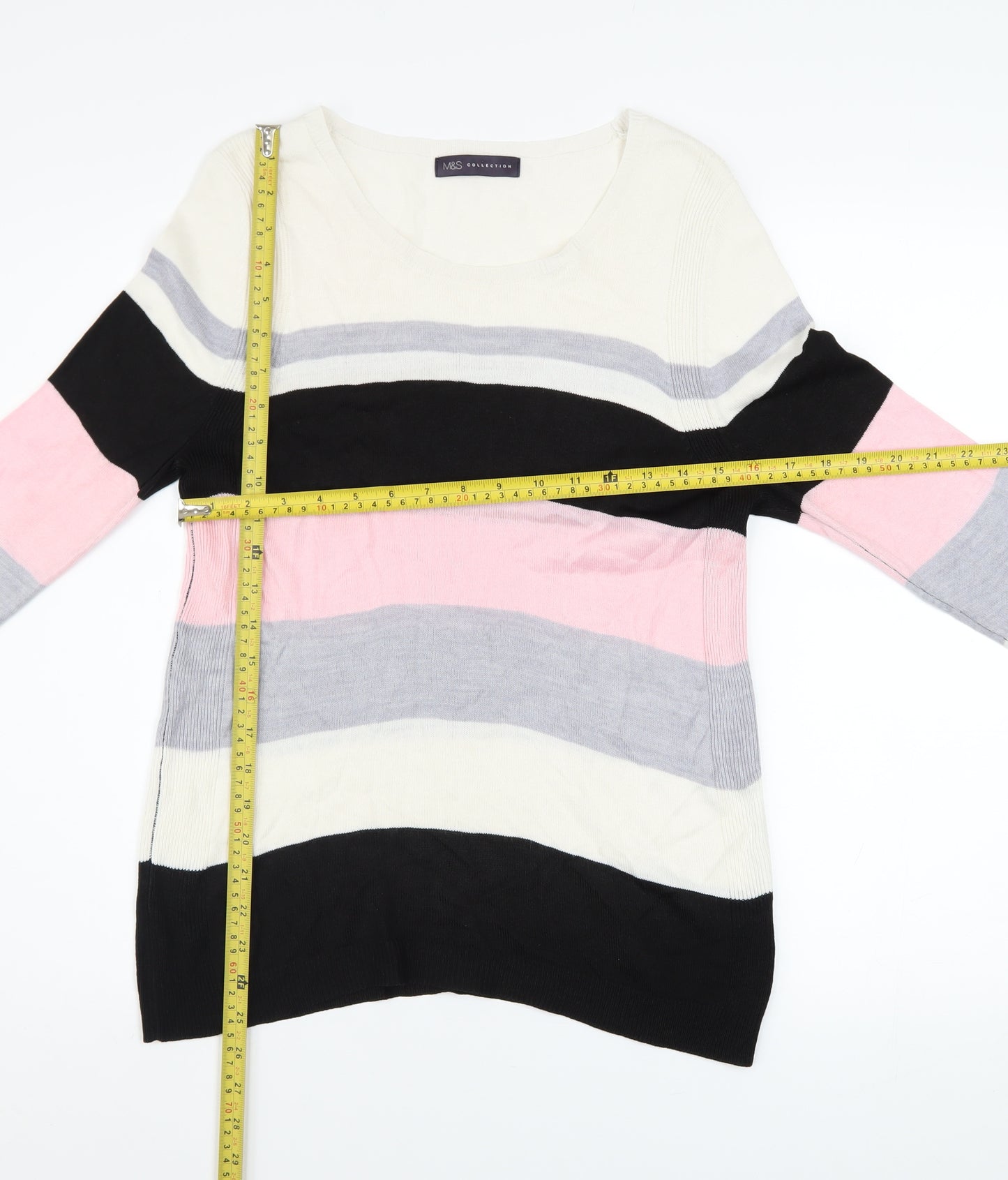 Marks and Spencer Women’s Multicoloured Striped Jumper Size 10