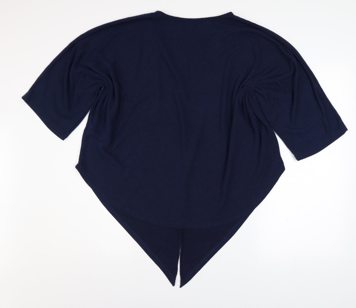 Apricot Womens Blue Viscose Tunic Blouse M V-Neck Relaxed Fit