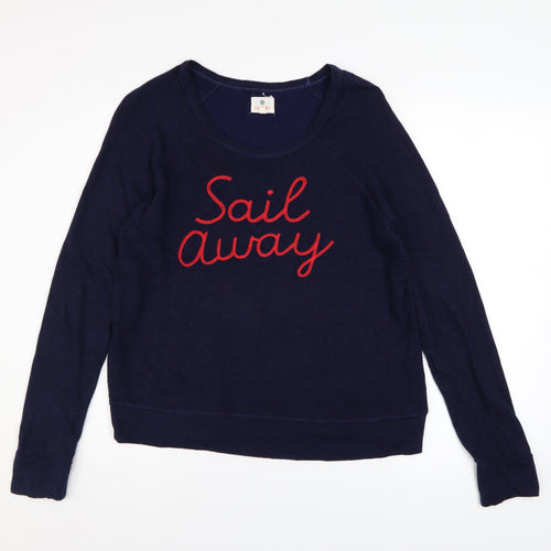 Sundry Women's Navy Sail Away Pullover Sweatshirt Size 10 Cotton Blend