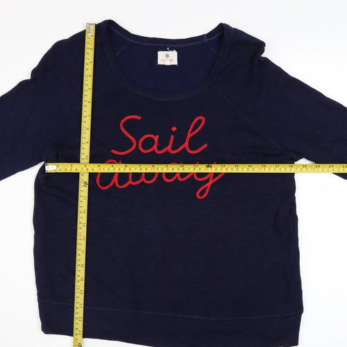 Sundry Women's Navy Sail Away Pullover Sweatshirt Size 10 Cotton Blend
