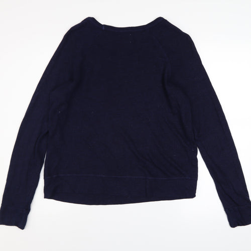 Sundry Women's Navy Sail Away Pullover Sweatshirt Size 10 Cotton Blend