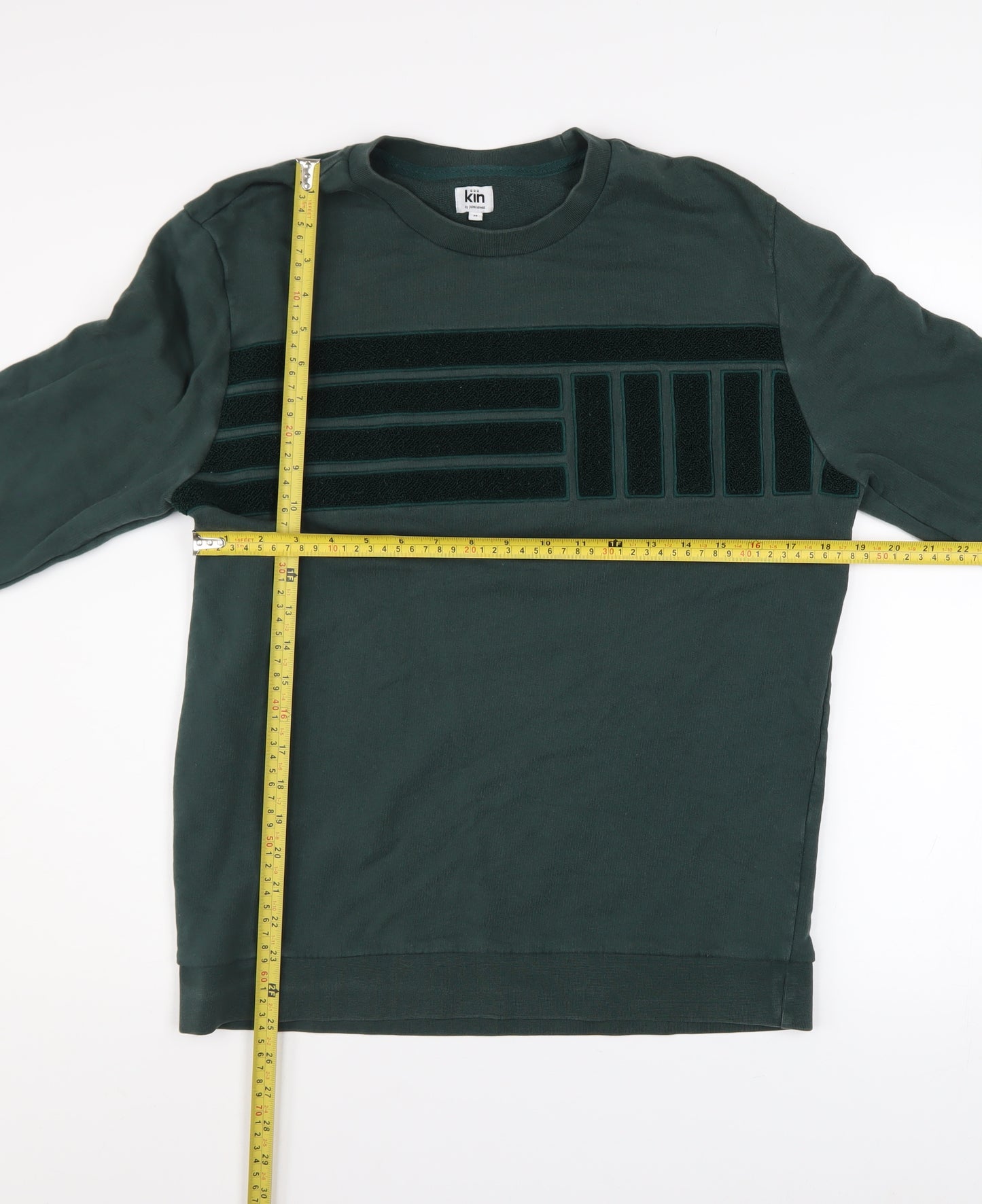 Kin by John Lewis Men's Green Cotton Crew Neck Sweatshirt M