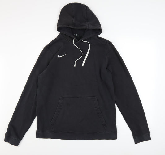Nike Men’s Black Pullover Hoodie L Regular Fit Fleece Sweatshirt