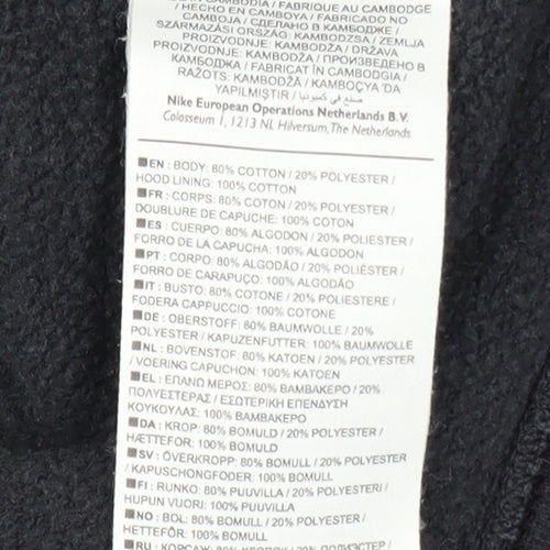 Nike Men’s Black Pullover Hoodie L Regular Fit Fleece Sweatshirt