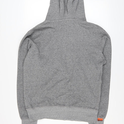Superdry Mens Grey Pullover Hoodie Size M Classic Logo Style
