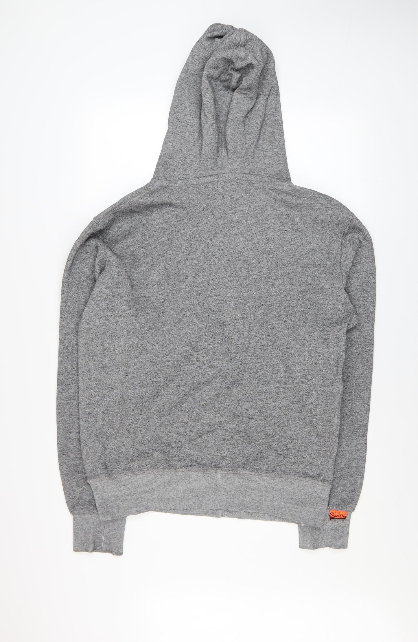 Superdry Mens Grey Pullover Hoodie Size M Classic Logo Style