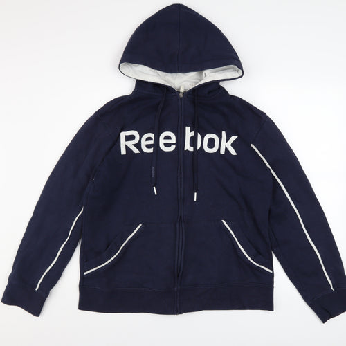Reebok Men's Blue Full Zip Hoodie Size S Sports Fleece Sweatshirt