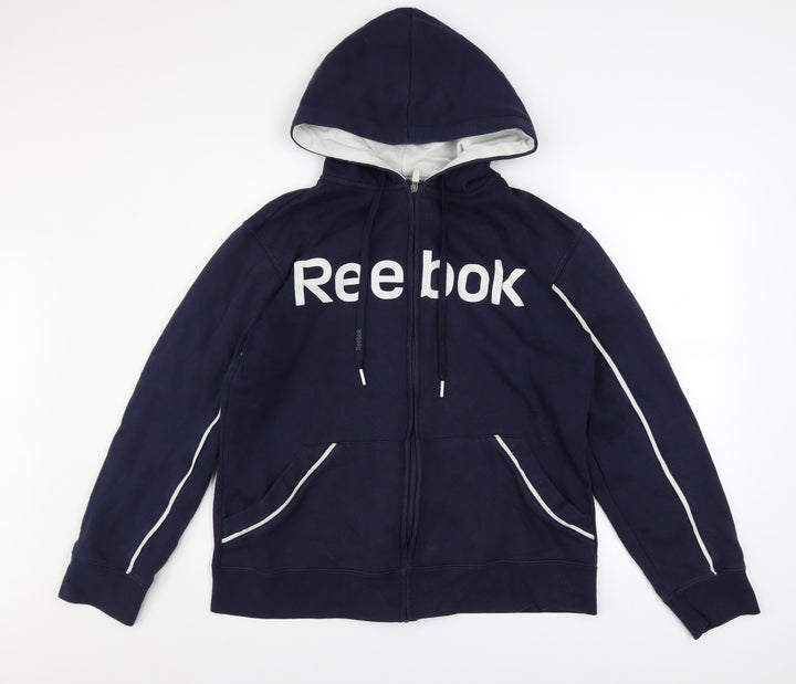 Reebok Men's Blue Full Zip Hoodie Size S Sports Fleece Sweatshirt