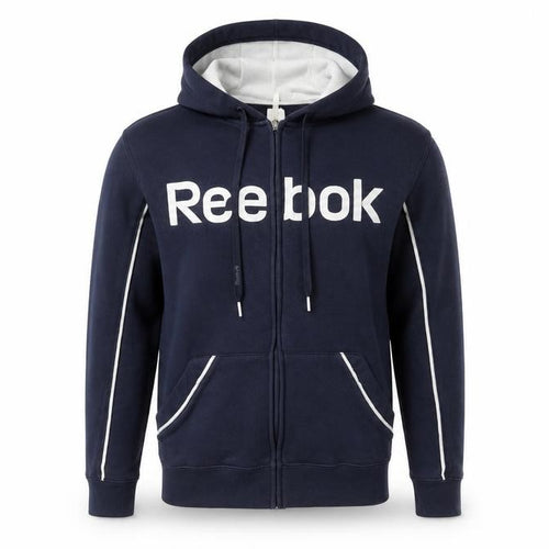 Reebok Men's Blue Full Zip Hoodie Size S Sports Fleece Sweatshirt