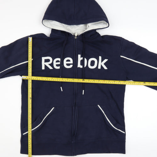 Reebok Men's Blue Full Zip Hoodie Size S Sports Fleece Sweatshirt