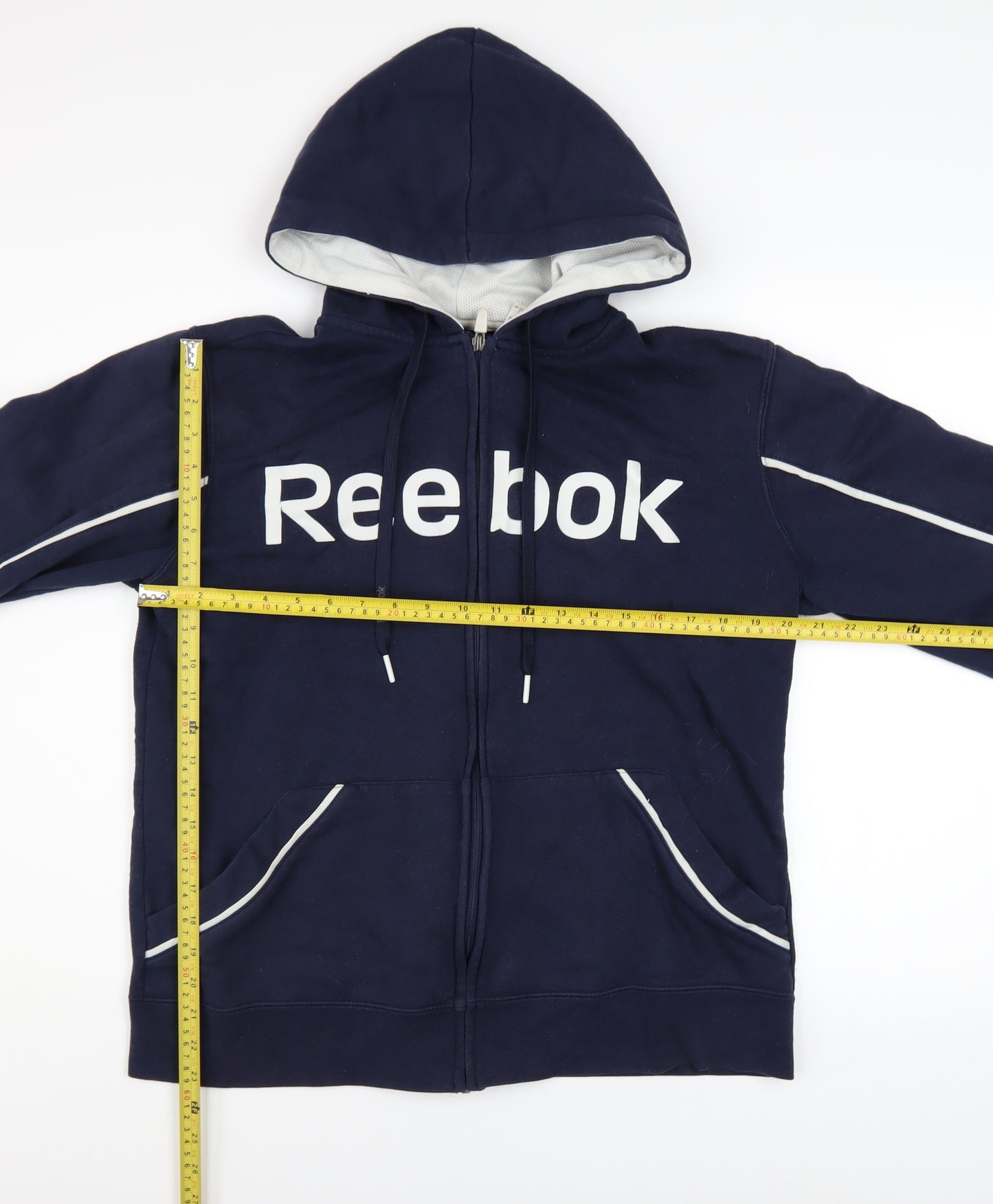 Reebok Men's Blue Full Zip Hoodie Size S Sports Fleece Sweatshirt