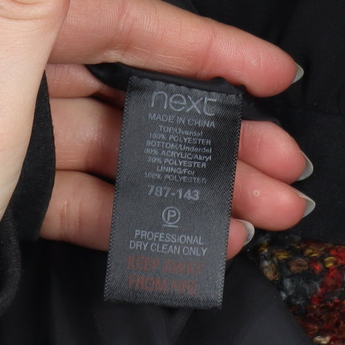 Next Womens Black Check A-Line Sleeveless Dress Size 14
