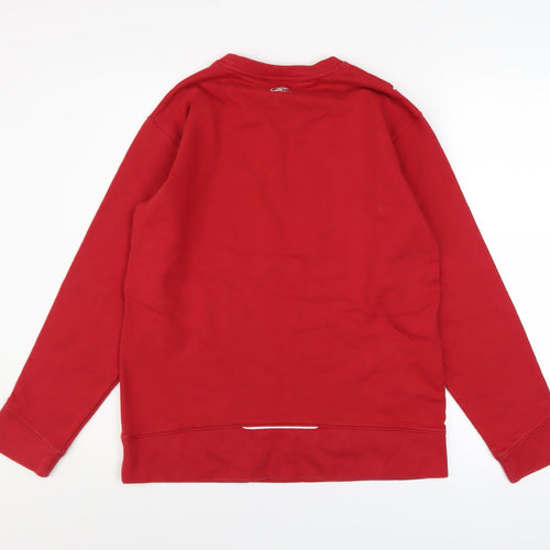 Reebok Boys Red Pullover Sweatshirt 14 Years Crew Neck Logo Sports Top