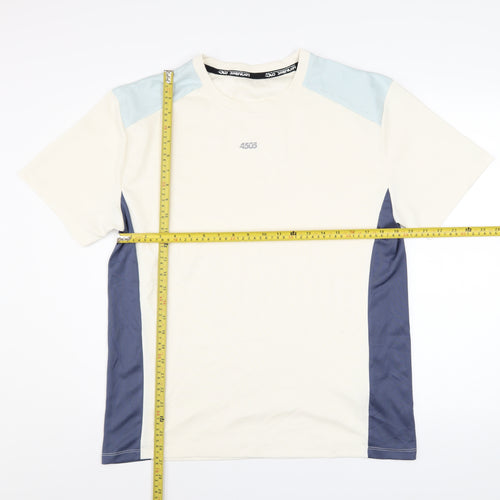 ASOS 4505 Men's Beige Colourblock Athletic T-Shirt Size L