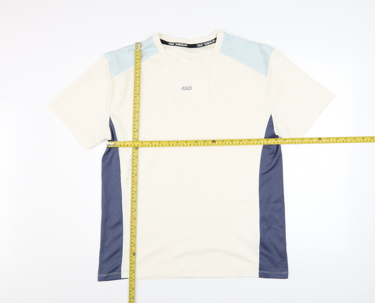 ASOS 4505 Men's Beige Colourblock Athletic T-Shirt Size L