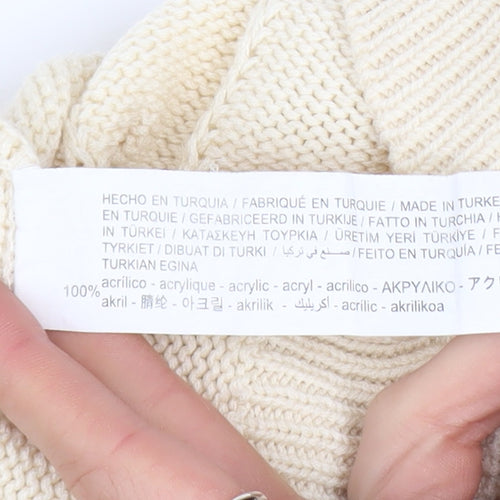 Stradivarius Women’s Beige Cable Knit Shrug Jumper Size S