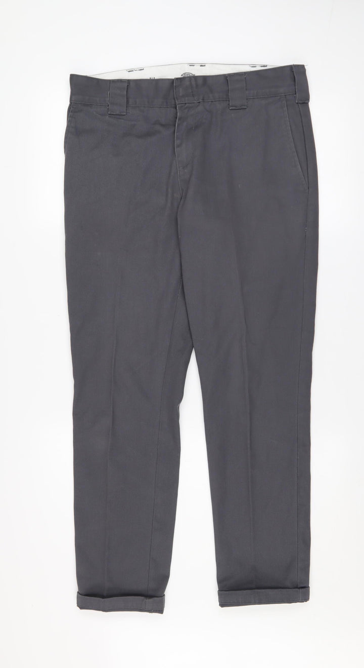 Dickies Men's Grey Slim Fit Work Chino Trousers W30 L30