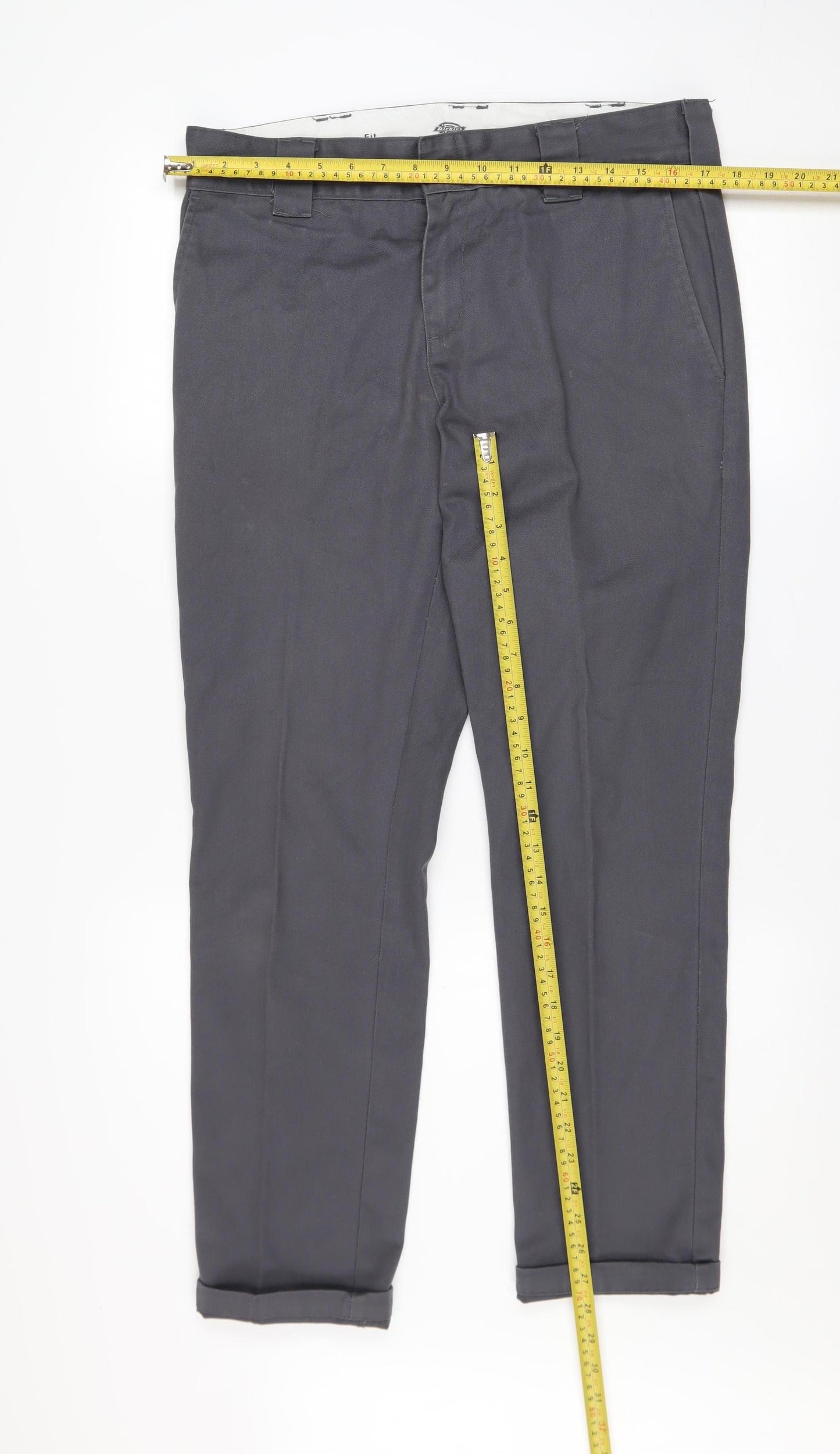 Dickies Men's Grey Slim Fit Work Chino Trousers W30 L30