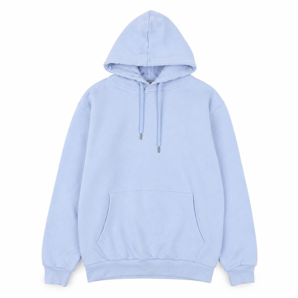 Front view of Cotton Traders Men's Blue Pullover Hoodie, size M