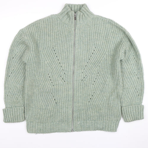 Damart Women’s Green Chunky Knit Full Zip Jumper Size 14