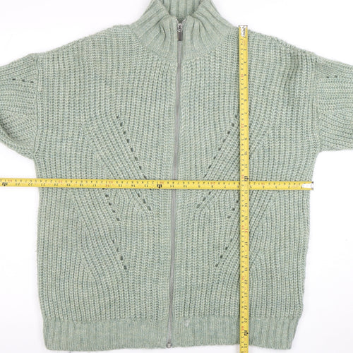 Damart Women’s Green Chunky Knit Full Zip Jumper Size 14