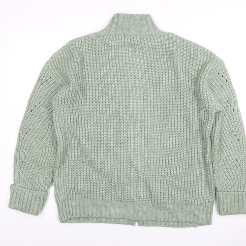 Damart Women’s Green Chunky Knit Full Zip Jumper Size 14