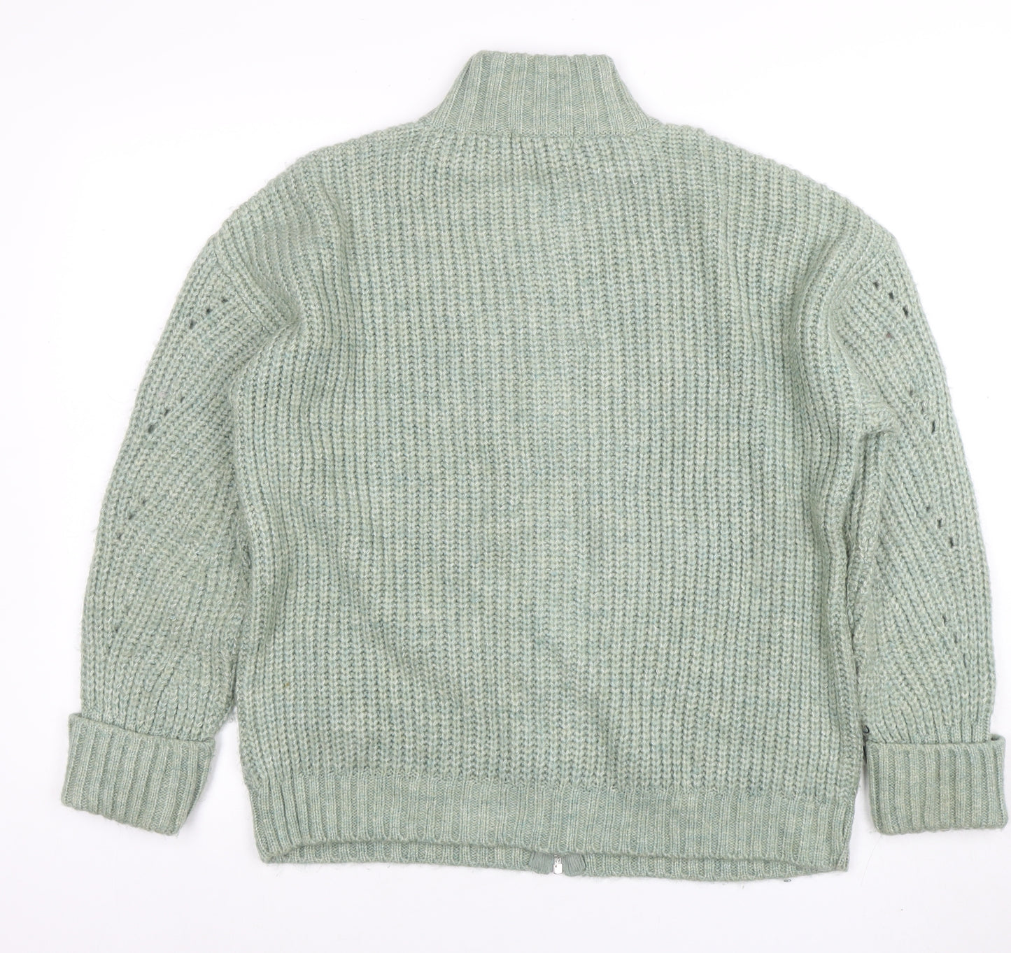 Damart Women’s Green Chunky Knit Full Zip Jumper Size 14