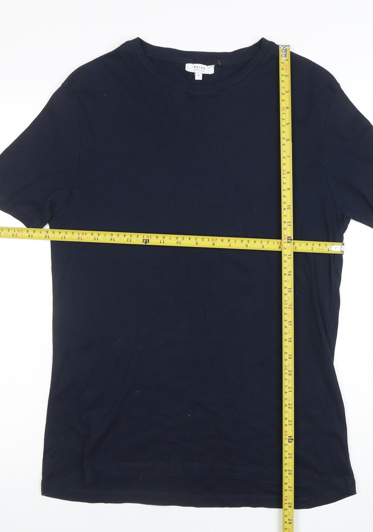 Reiss Men’s Blue Egyptian Cotton Crew Neck Short Sleeve T-Shirt S