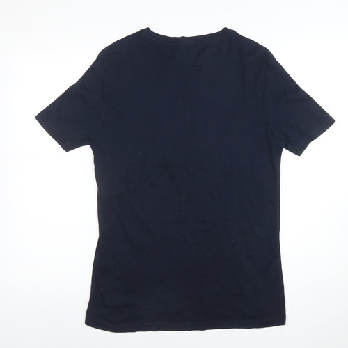 Reiss Men’s Blue Egyptian Cotton Crew Neck Short Sleeve T-Shirt S