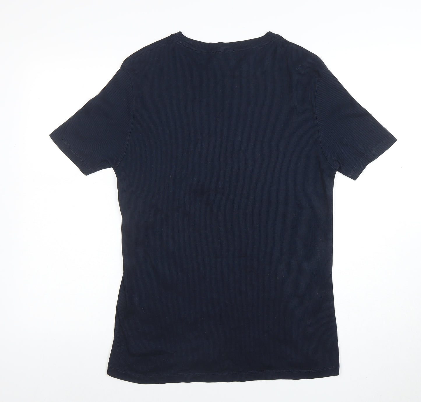 Reiss Men’s Blue Egyptian Cotton Crew Neck Short Sleeve T-Shirt S