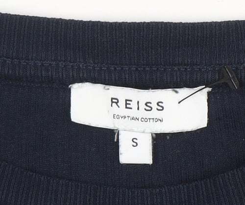 Reiss Men’s Blue Egyptian Cotton Crew Neck Short Sleeve T-Shirt S