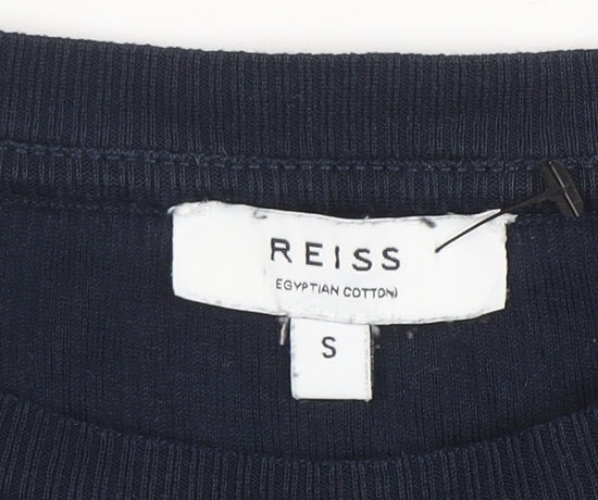 Reiss Men’s Blue Egyptian Cotton Crew Neck Short Sleeve T-Shirt S