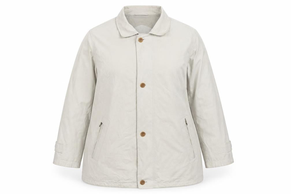 Front view of Schnittger Beige Woven Single-Breasted Jacket, size 2XL, unisex