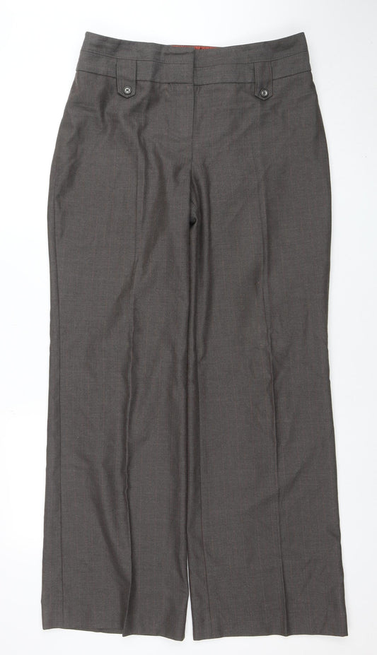 Next Women's Brown 14L Dress Pants Wide Leg Tall Fit Work Trousers