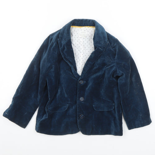 Marks and Spencer Boys Blue Velvet Blazer 3-4 Years Formal Jacket