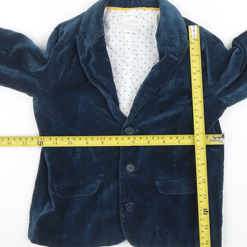 Marks and Spencer Boys Blue Velvet Blazer 3-4 Years Formal Jacket