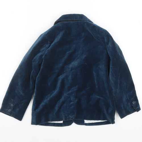 Marks and Spencer Boys Blue Velvet Blazer 3-4 Years Formal Jacket