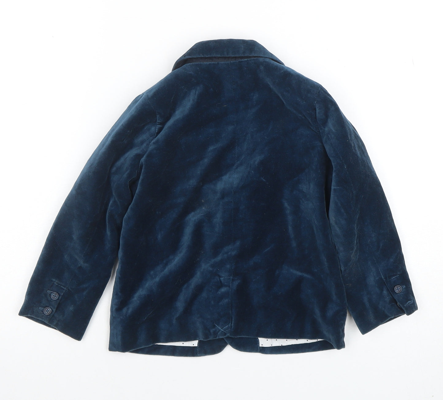 Marks and Spencer Boys Blue Velvet Blazer 3-4 Years Formal Jacket