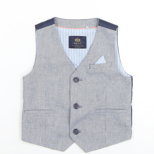 Next Boys Blue Waistcoat Suit Top 1½-2 Years Formal Wedding Lined