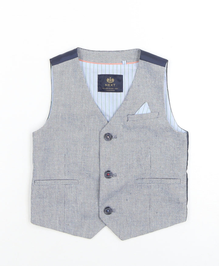 Next Boys Blue Waistcoat Suit Top 1½-2 Years Formal Wedding Lined
