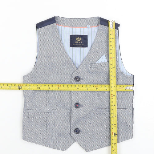 Next Boys Blue Waistcoat Suit Top 1½-2 Years Formal Wedding Lined