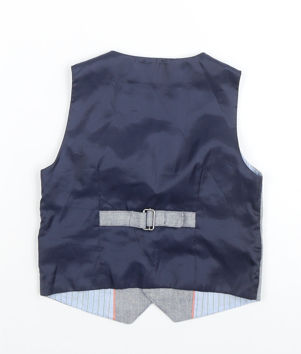Next Boys Blue Waistcoat Suit Top 1½-2 Years Formal Wedding Lined