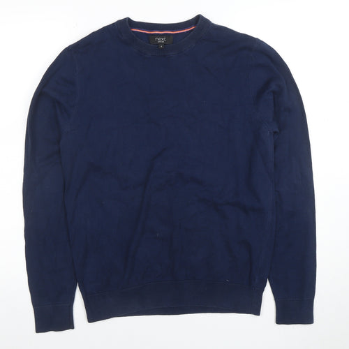 Next Men's Blue Cotton Crew Neck Jumper Size S