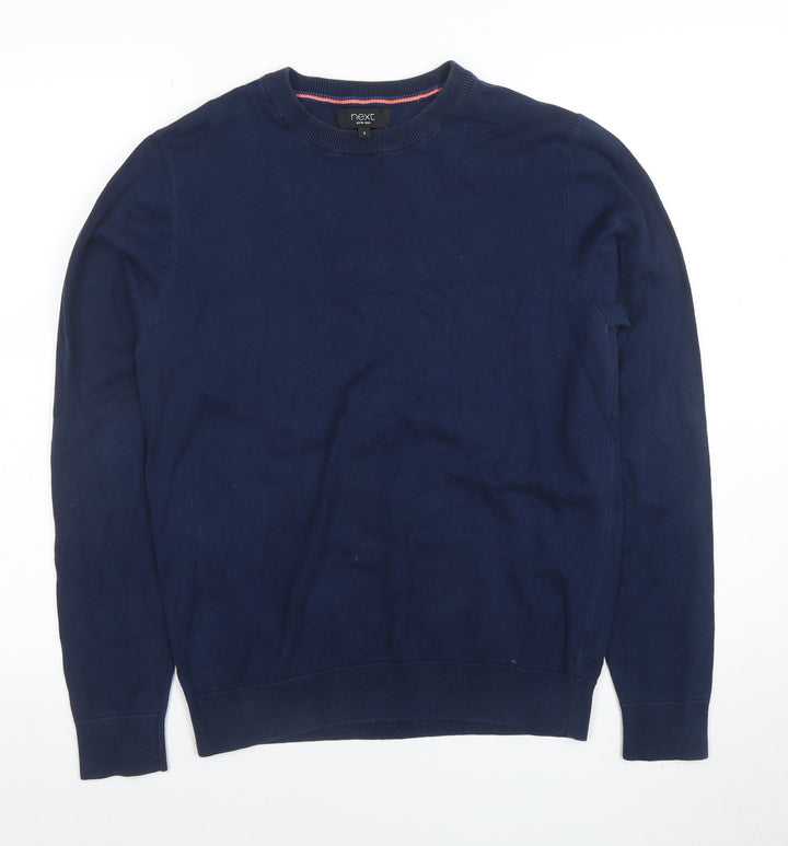 Next Men's Blue Cotton Crew Neck Jumper Size S
