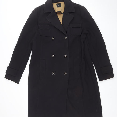 Oasis Womens Black Mid-Length Pea Coat Size M Regular Fit