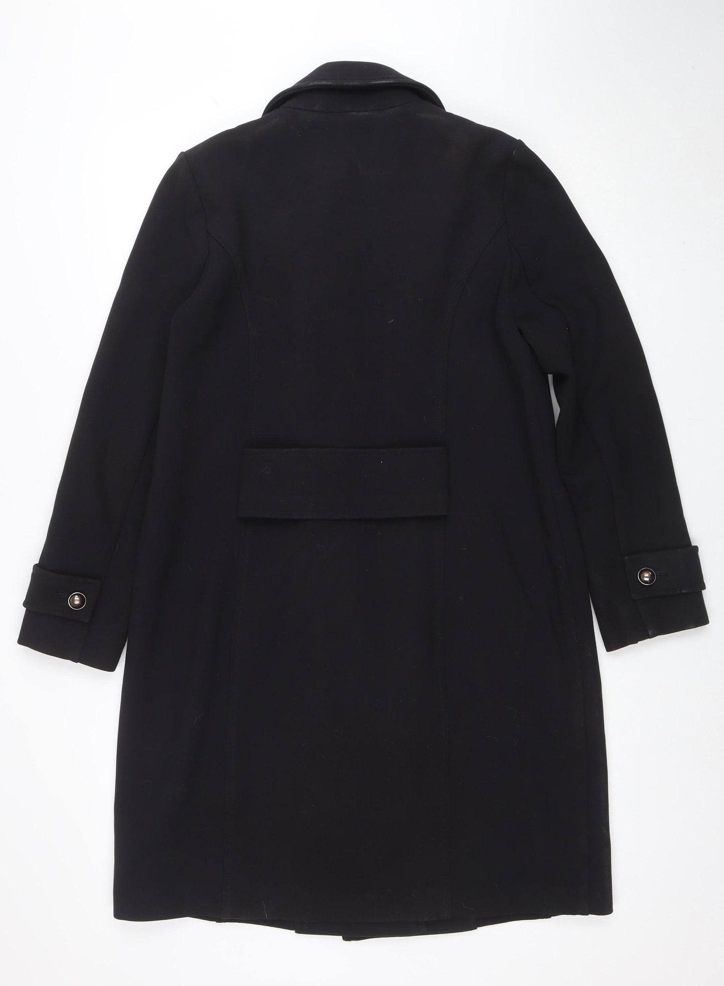 Oasis Womens Black Mid-Length Pea Coat Size M Regular Fit