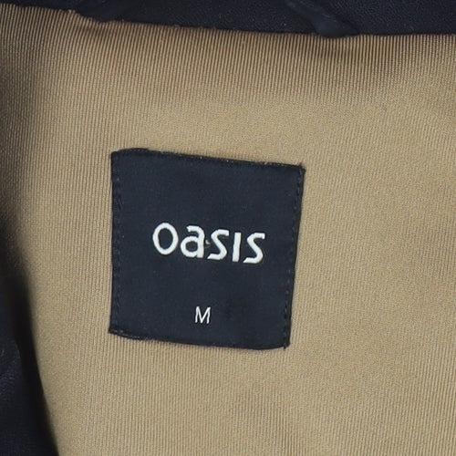 Oasis Womens Black Mid-Length Pea Coat Size M Regular Fit